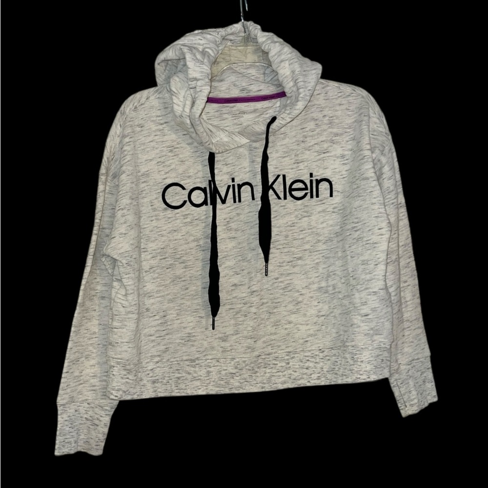 Calvin Klein Performance Sweatshirt Hoodie - Size L/G  light gray speckled